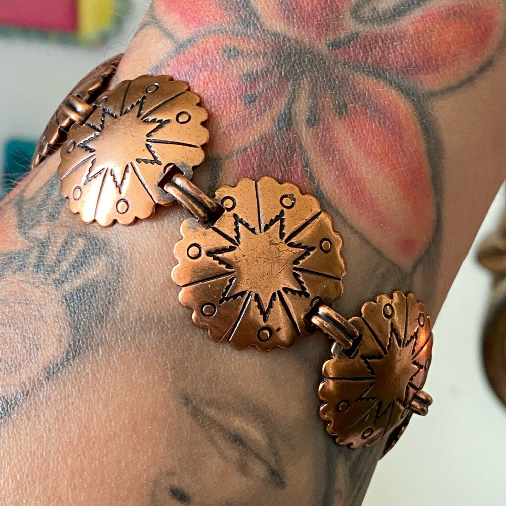 🍂SOLD🍂Copper concho bracelet.